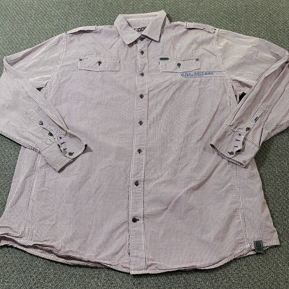 COOGI Shirt Mens XXXL 3XL Maroon Long Sleeve Button Up Red Burgundy